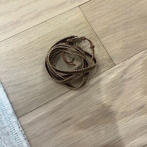 Victoria Emerson Brown Leather Wrap Bracelet